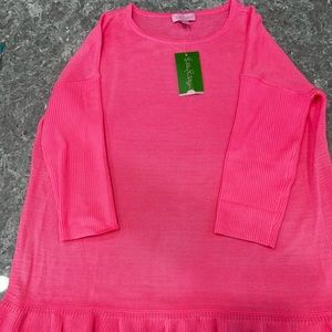 NWT hot pink Lily Pulitzer 3/4 sleeve girls sweater